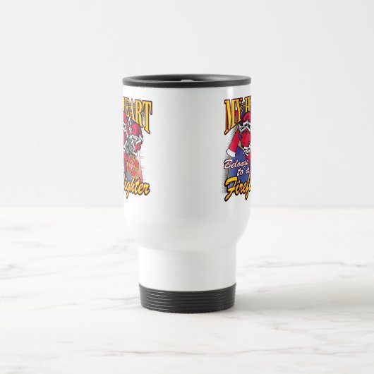 Mein Herz gehört einem Feuerwehrmann Reisebecher (Mittel)