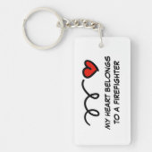 Mein Herz gehört einem Feuerwehrmann zu einem roma Schlüsselanhänger (Vorderseite)