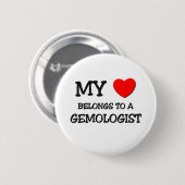 Mein Herz gehört einem GEMOLOGIST Button (Vorne & Hinten)