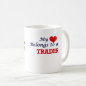 Mein Herz gehört einem Händler Kaffeetasse (VorderseiteRechts)