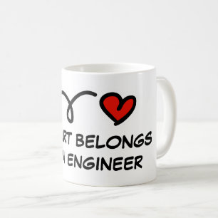 Mein Herz gehört einem Ingenieur süße Kaffeetasse