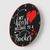 Mein Herz gehört einem Lastwagen Große Wanduhr (Winkel)
