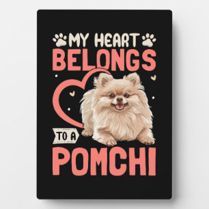 Mein Herz gehört einem Pomchi Fotoplatte
