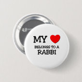 Mein Herz gehört einem RABBINER Button (Vorne & Hinten)