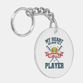 Mein Herz gehört einem Softball-Spieler Schlüsselanhänger (Vorderseite links)