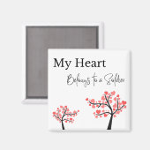 Mein Herz gehört einem Soldaten Herzbaum Magnet (Vorderseite/Rückseite)