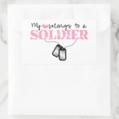 Mein Herz gehört einem Soldaten Rechteckiger Aufkleber (Tasche)