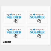 Mein Herz gehört einem Soldaten Rechteckiger Aufkleber (Blatt)