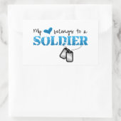 Mein Herz gehört einem Soldaten Rechteckiger Aufkleber (Tasche)