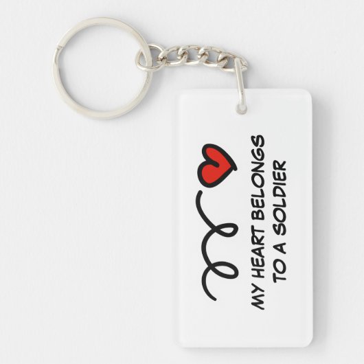 Mein Herz gehört einem Soldaten zu einem romantisc Schlüsselanhänger (Vorderseite)