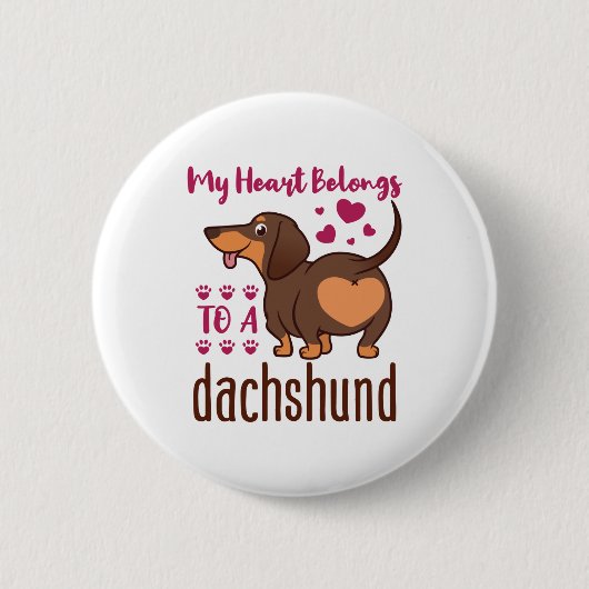 Mein Herz gehört einer Dackel Button (Vorderseite)