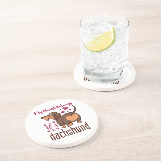 Mein Herz gehört einer Dackel Getränkeuntersetzer (Seite)
