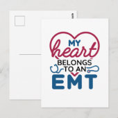 Mein Herz gehört einer EMT EMS Ehefrau Girlfriend Postkarte (Vorne/Hinten)