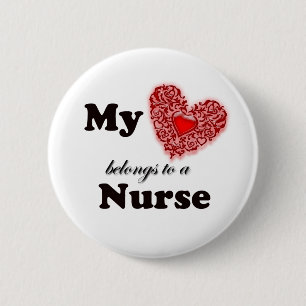 Mein Herz gehört einer Krankenschwester Button