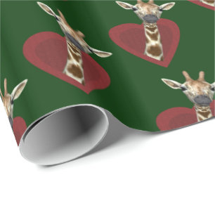 Mein Herz gehört Giraffen an Geschenkpapier