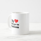 Mein Herz gehört Hudson Kaffeetasse (Vorderseite Links)