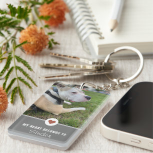 Mein Herz gehört Hund 2 Fotos Schlüsselanhänger