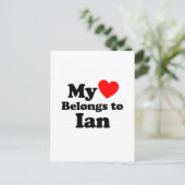 Mein Herz gehört Ian Postkarte (Stehend Vorderseite)