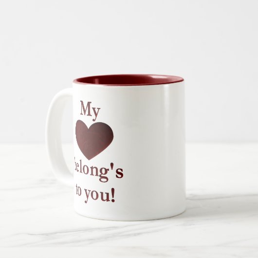 Mein Herz gehört Ihnen Zweifarbige Tasse (Vorderseite Links)