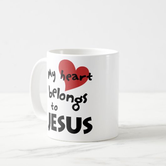 MEIN HERZ GEHÖRT JESUS KAFFEETASSE (Vorderseite Links)