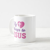 Mein Herz gehört Jesus Kaffeetasse (Vorderseite Links)
