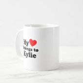 Mein Herz gehört Kylie Kaffeetasse (Vorderseite Links)