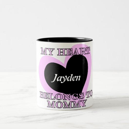 Mein Herz gehört Mama-Kaffeetasse Zweifarbige Tasse (Mittel)