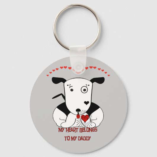 Mein Herz gehört meinem Daddy Schlüsselanhänger (Vorderseite)