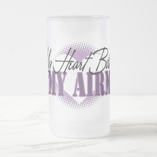 Mein Herz gehört meinem Flieger Mattglas Bierglas (Mittel)