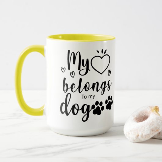 Mein Herz gehört meinem Hund Tasse (Mit Donut)
