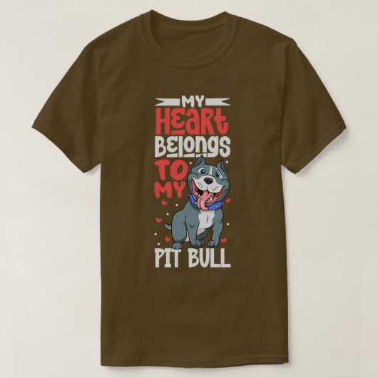Mein Herz gehört meinem Pit Bull T-Shirt (Design vorne)