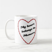 Mein Herz gehört Memere Kaffeetasse (Links)