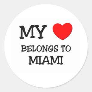 Mein Herz gehört MIAMI Runder Aufkleber