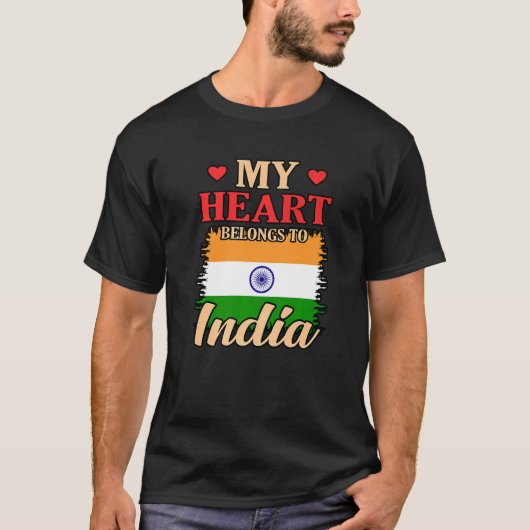 Mein Herz gehört nach Indien T-Shirt (Vorderseite)