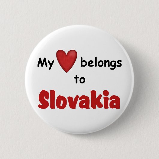 Mein Herz gehört nach Slowakei Button (Vorderseite)