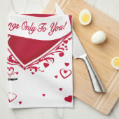 Mein Herz gehört nur dir! Rote Herzen Küchentuch (Viertel Falte)