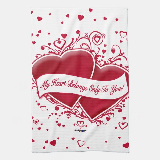 Mein Herz gehört nur dir! Rote Herzen Küchentuch (Vertikal)