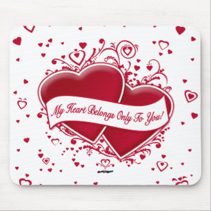 Mein Herz gehört nur dir! Rote Herzen Mousepad