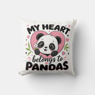 Mein Herz gehört Pandas Süßer Panda Liebhaber Tier Kissen