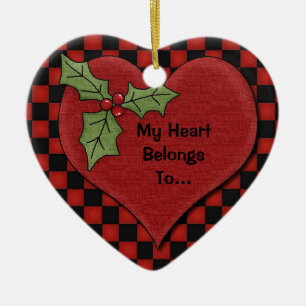 Mein Herz gehört personalisiertem Foto-Herzen Keramik Ornament