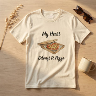 Mein Herz gehört Pizza Lustiger Pizza-Liebhaber T-Shirt