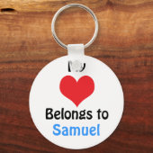 Mein Herz gehört Samuel Schlüsselanhänger (Vorderseite)