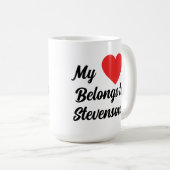 Mein Herz gehört | Text anpassen Kaffeetasse (VorderseiteRechts)