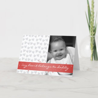 mein Herz gehört Vatiherzen mit rotem Band Karte