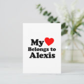 Mein Herz gehört zu Alexis Postkarte (Stehend Vorderseite)