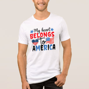 Mein Herz gehört zu Amerika - Patriotische Liebe-6 Tri-Blend Shirt