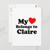 Mein Herz gehört zu Claire Postkarte (Vorne/Hinten)