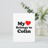 Mein Herz gehört zu Colin Postkarte (Stehend Vorderseite)