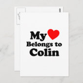 Mein Herz gehört zu Colin Postkarte (Vorne/Hinten)