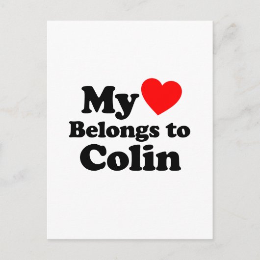 Mein Herz gehört zu Colin Postkarte (Vorderseite)